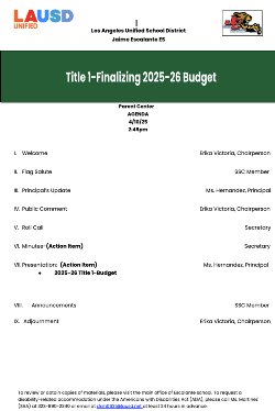 SSC Agenda